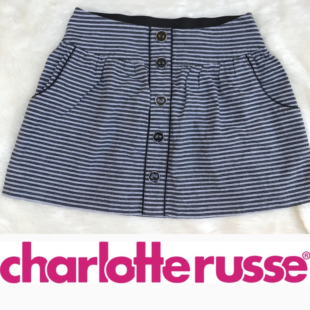 Charlotte Russe stripped grey/white skirt